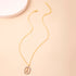 Crystal Letter Necklace Gold Name Initial Alphabet Oval Pendant Necklaces For Women - ROUTINE FASHION